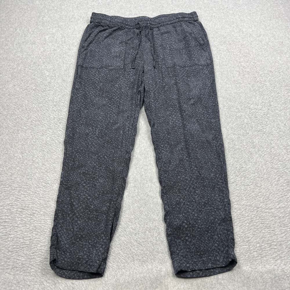 prAna Hele Mai Pants Womens Medium Gray Abstract Print Tencel Modal Drawstring